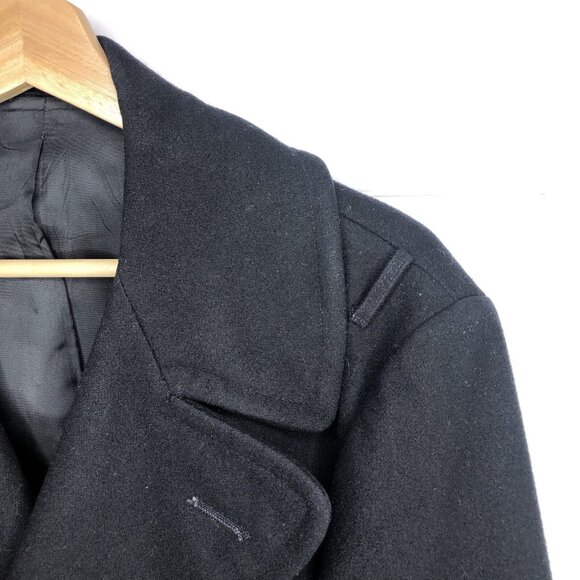 VTG Mens US Navy Coat Overcoat 100% Wool 40R Gold Eagle Buttons Double-breasted - Picture 3 of 12